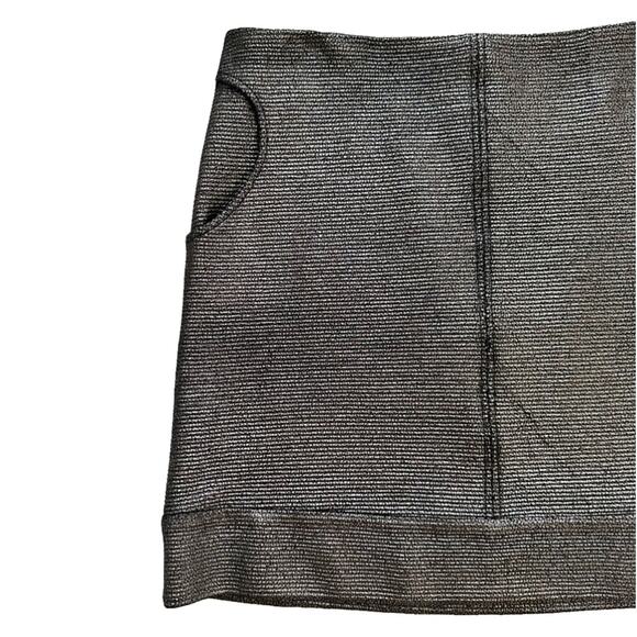 Diane Von Furstenberg Skirt Katinko Silver Metallic A-Line Skirt Size 10 - Picture 10 of 12